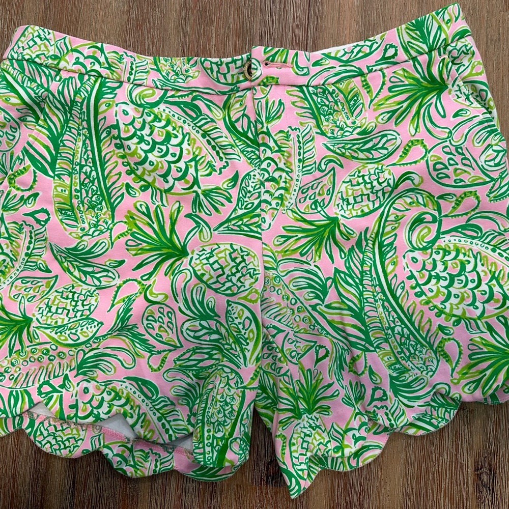 Lilly Pulitzer Green and Pink High Waist Shorts
